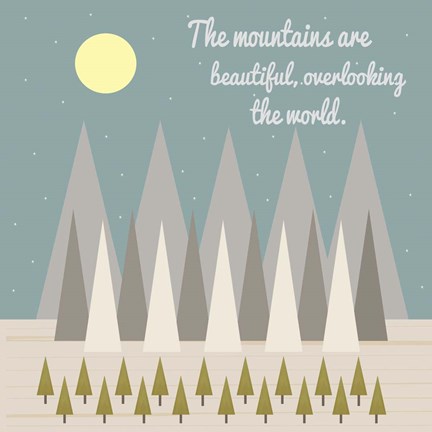Framed Beautiful Mountains Print