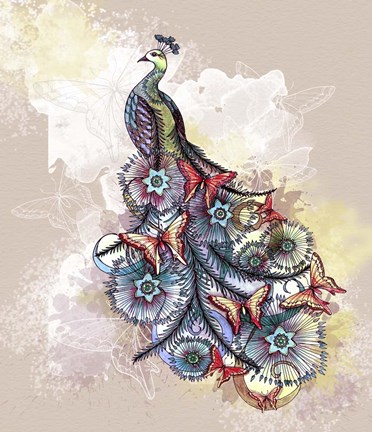 Framed Butterfly Peacock Print