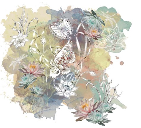 Framed Waterlilly Days Print