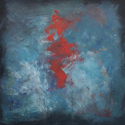 Framed Dance Red on Blue Print