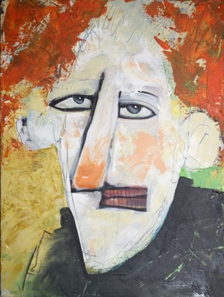 Framed Redhead In Black Turtleneck Print