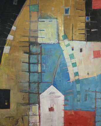 Framed House By The Tracks Print