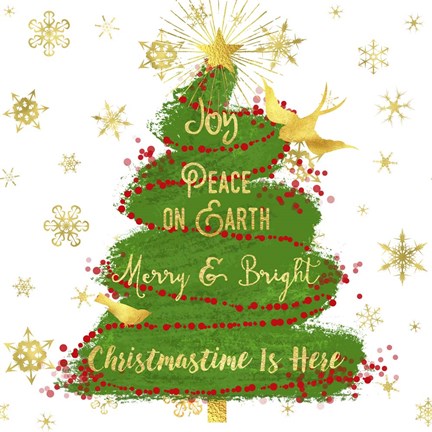 Framed Joy Christmas Tree Print