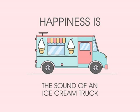 Framed Ice Cream Truck Blue Print