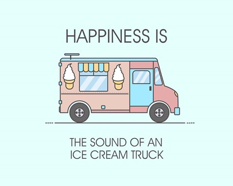 Framed Ice Cream Truck Pink Print