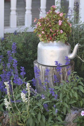 Framed Garden Tea Pot Print