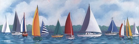 Framed Regatta Sailboats Print