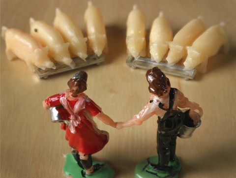 Framed Piggies Print