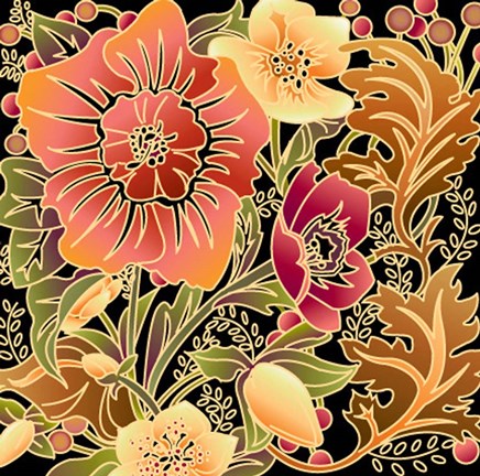 Framed Fall Flowers II Print