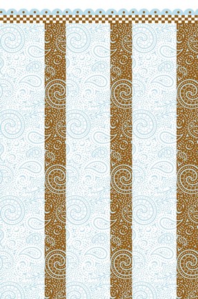 Framed Brown-Blue Quilt Print