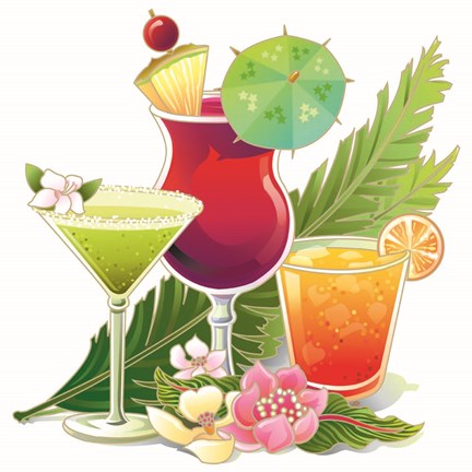 Framed Tropical Drink II Print