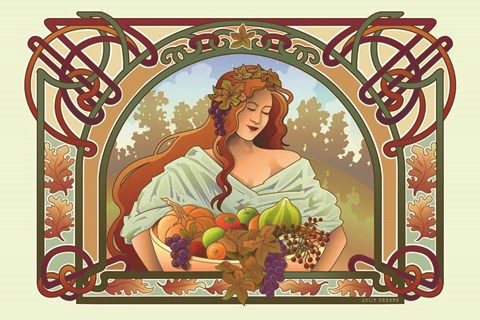Framed Fall Nouveau Print