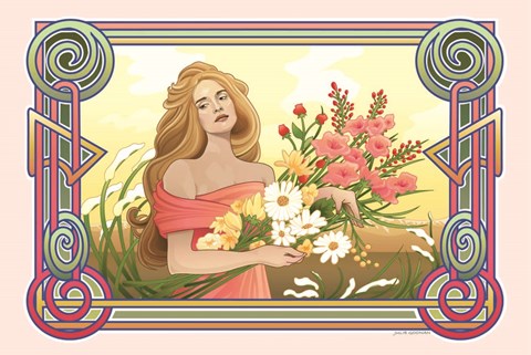 Framed Spring Nouveau Print