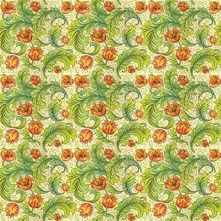 Framed Modern-Morris-pattern Print