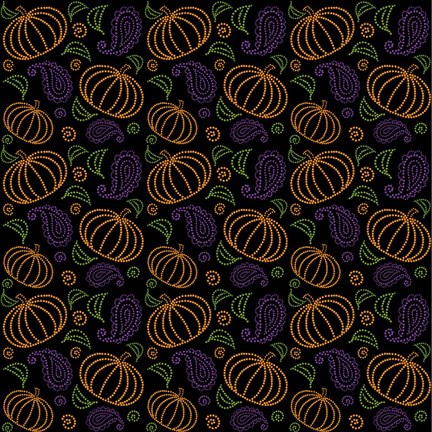 Framed Paisley Pumpkin Pattern Print