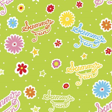 Framed Summer Fun I with Letters Print