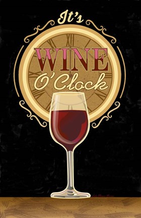 Framed It&#39;s Wine O&#39;Clock Print