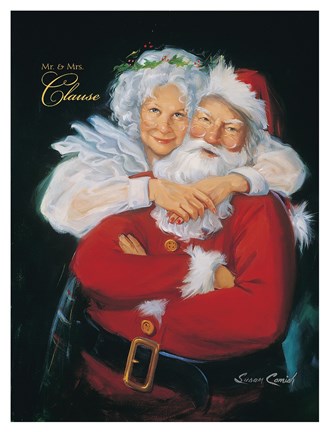 Framed Mr. and Mrs. Claus Print