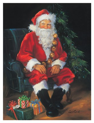 Framed Santa And Presents Print