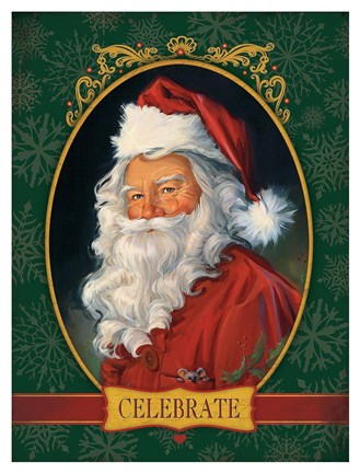 Framed Santa Celebrate Print