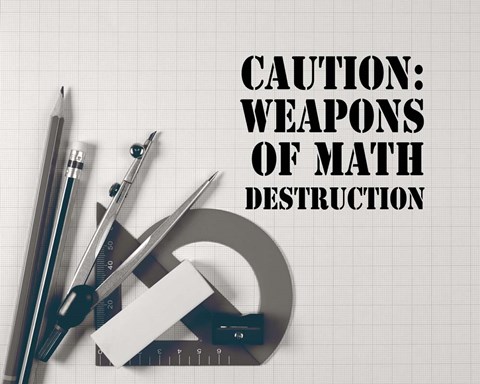 Framed Caution: Weapons of Math Destruction - Grayscale Print