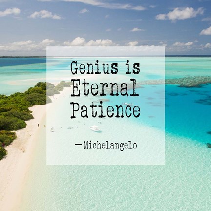 Framed Genius is Eternal Patience - Beach Print