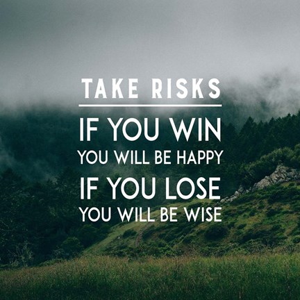 Framed Take Risks - Forest Landscape Color Print