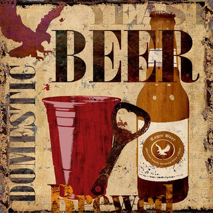 Framed Domestic Beer Print
