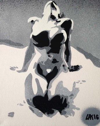 Framed Grey Nude Print