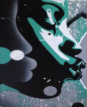 Framed Kiss White Green Print