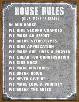 Framed House Rules Print