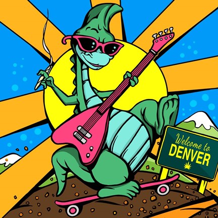 Framed Denver Dinosour 1 Print