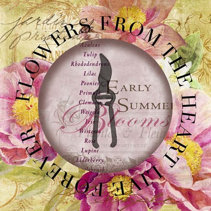 Framed Circled Florals 1 Print