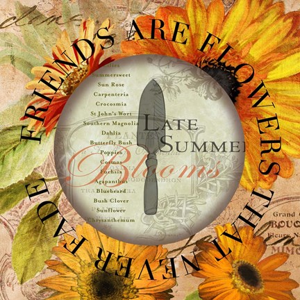 Framed Circled Florals 2 Print