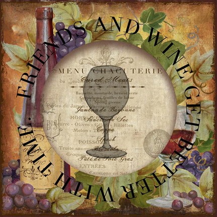 Framed Circled Wine 2 Print