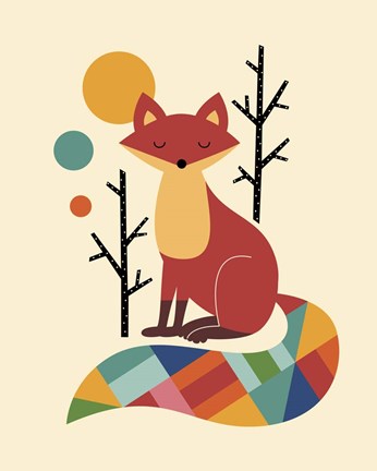 Framed Rainbow Fox Print
