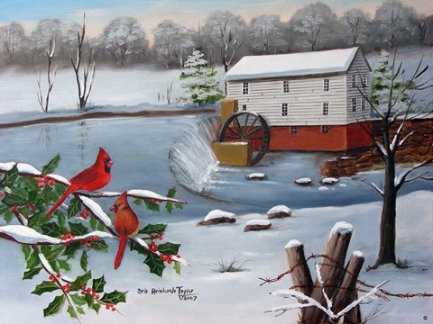 Framed Murray&#39;s Mill in The Snow Print