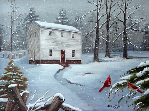 Framed Old St. Paul's At Christmas Print