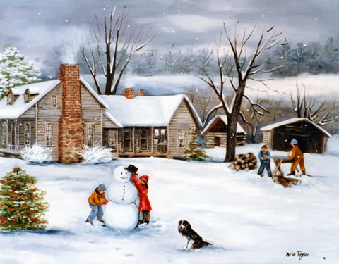 Framed Snowman Print