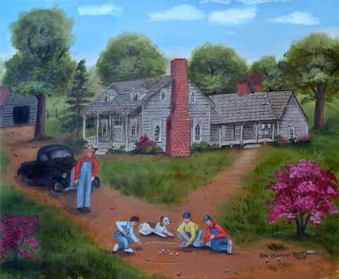 Framed Playing Marbles Print