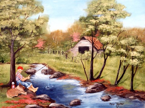 Framed Gone Fishing Print