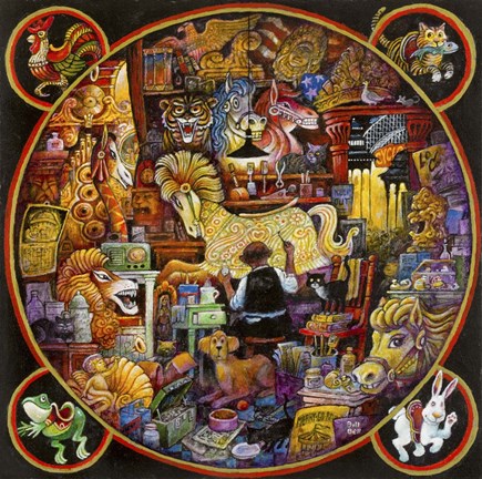 Framed Golden Horse Print