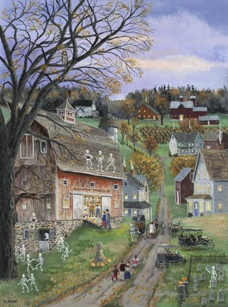 Framed Skeleton Ball Print