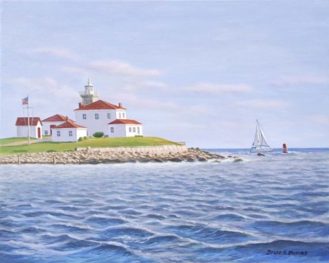 Framed Watch Hill Light II Print