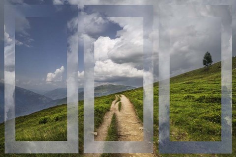 Framed High Mountain Trail in Triple Print