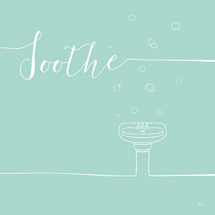 Framed Underline Bath VIII Teal Print