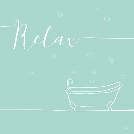 Framed Underline Bath V Teal Print