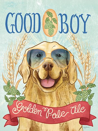 Framed Beer Dogs II Print