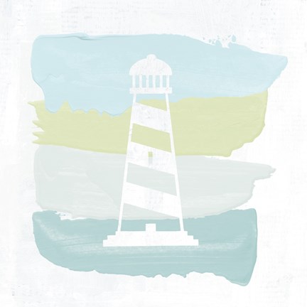 Framed Seaside Swatch Lighthouse Print