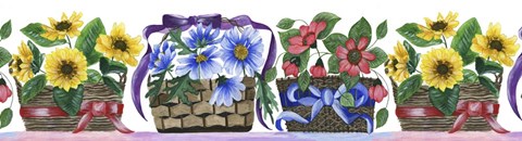 Framed Baskets Of Posies Print